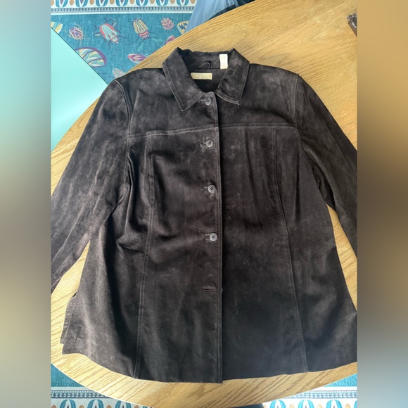 Vintage Kate Hill Chocolate Brown Leather Suede Barn Jacket Women’s size 18W XL - Picture 10 of 16